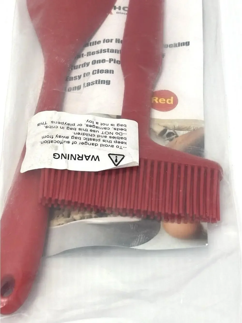 Red Silicone Brush Spatula Set Heat Resistant Basting Baking Kitchen Tool Helper